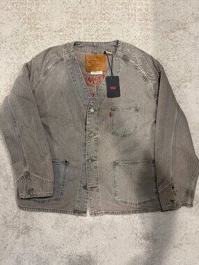 Levi's Union Engineer Trucker Gray Denim Cardigan Coat Jacket Overall Men's